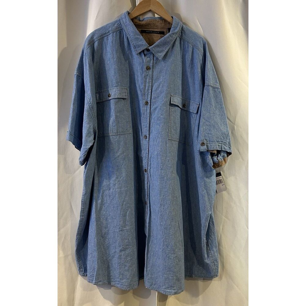 NWT MEN'S Big and Tall Sean John Vacation Business Casual Button Down Shirt 6XB‎
